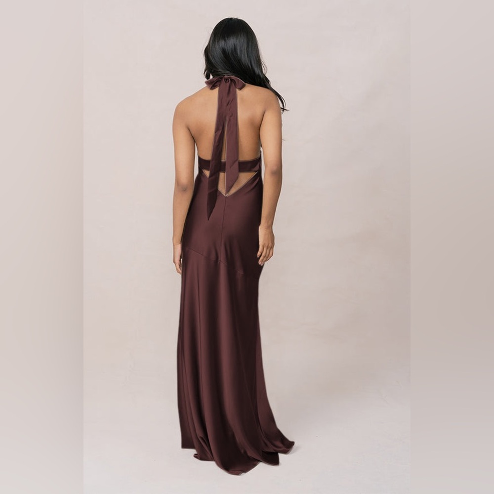 Revelry Athena Satin Dress in Mahogany - Size 6 - Picture 2 of 4